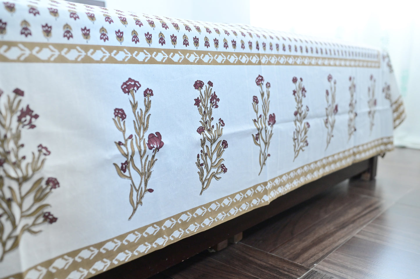 Desert Garden Brown Double Bed Screen Print Bedsheet