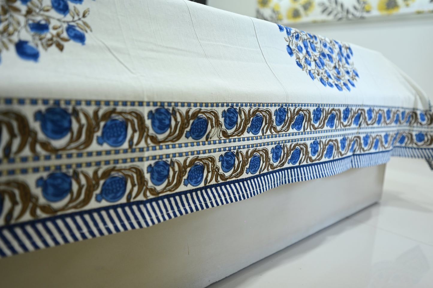 Cobalt Comfort Double Bed King Size Cotton Bedsheet with 2 Pillow Covers