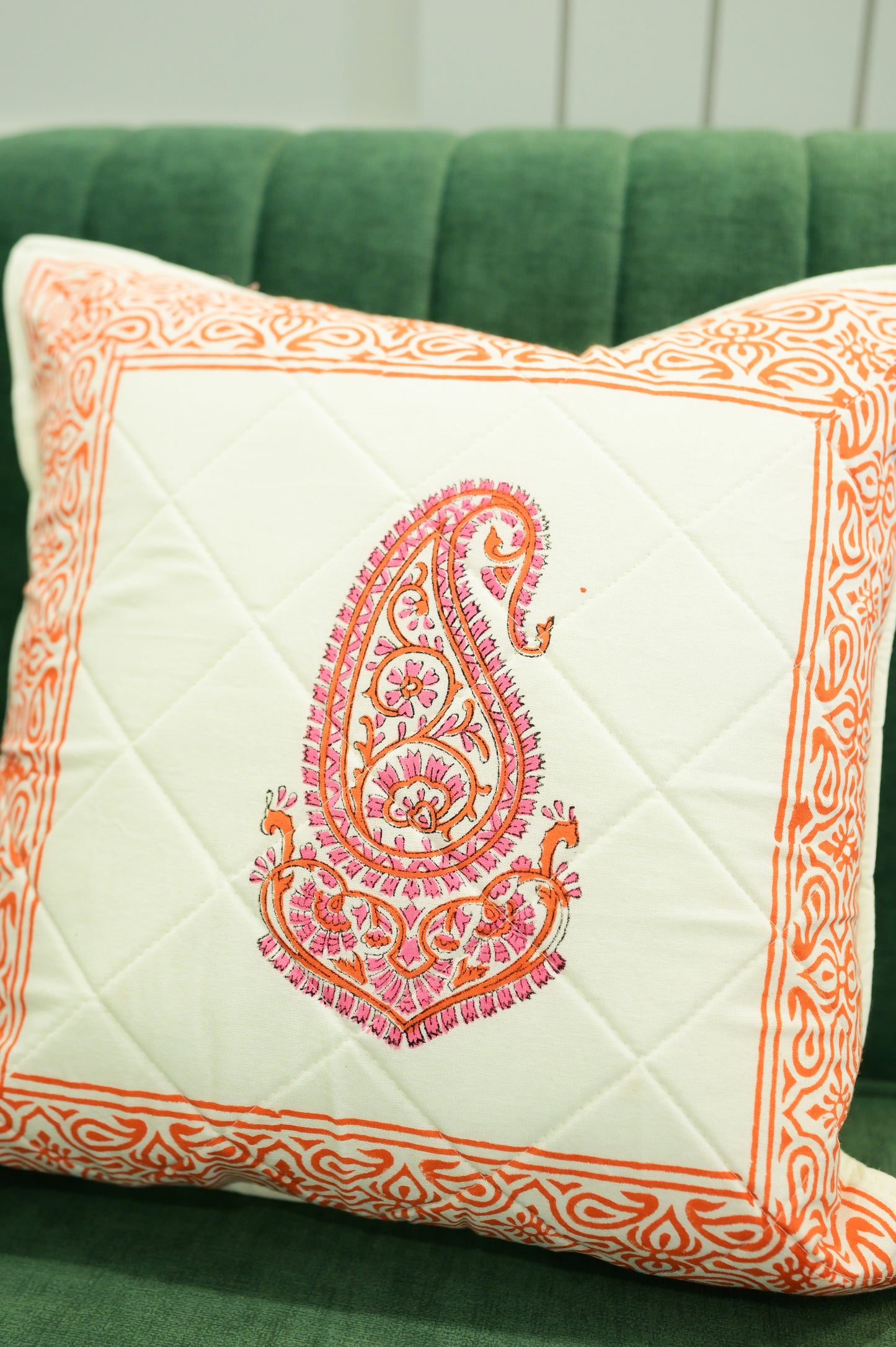 Royal Affair Orange Quilted Cushion Covers