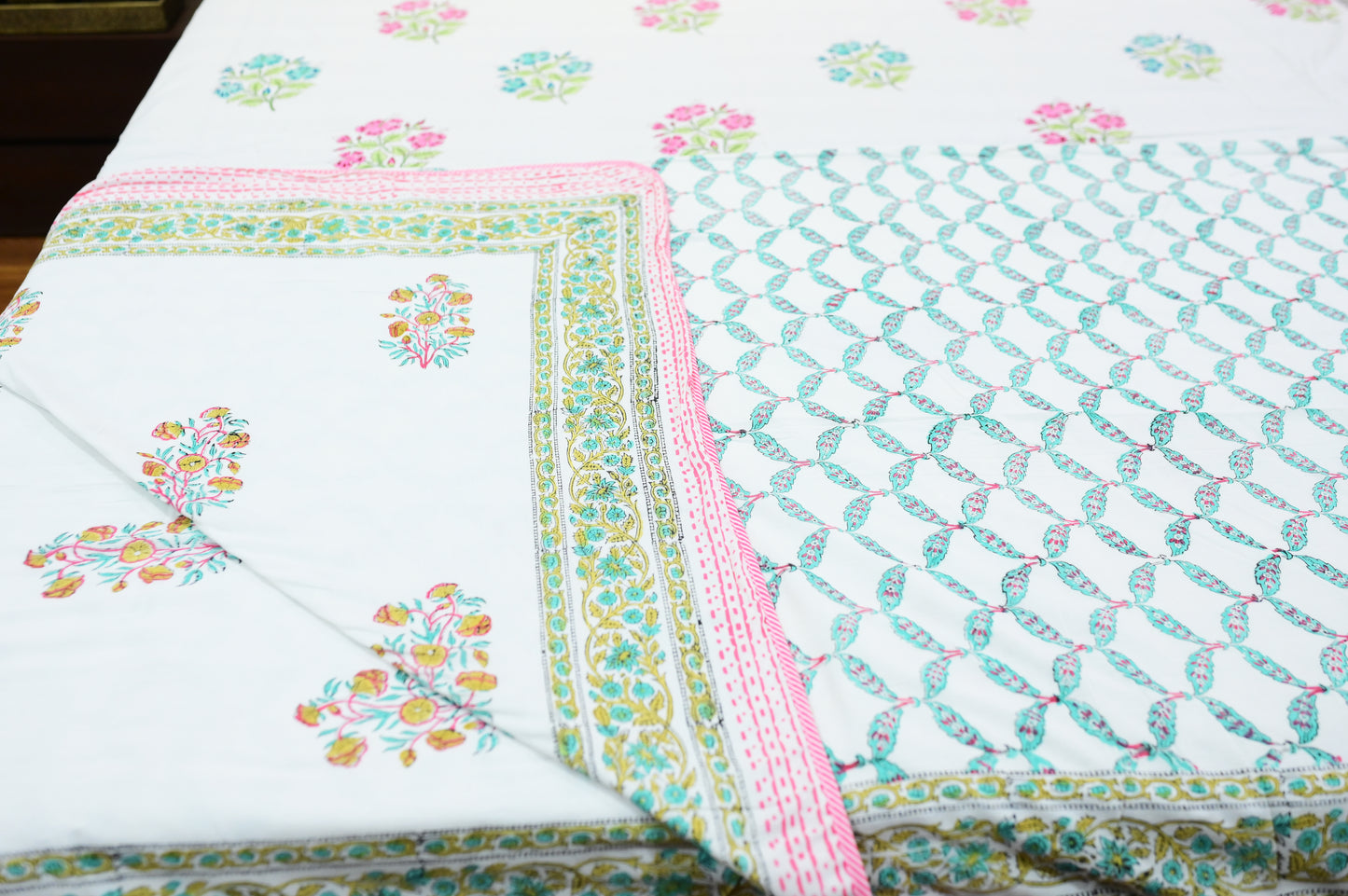 Block Print Bounty Double Bed Reversible Dohar Set