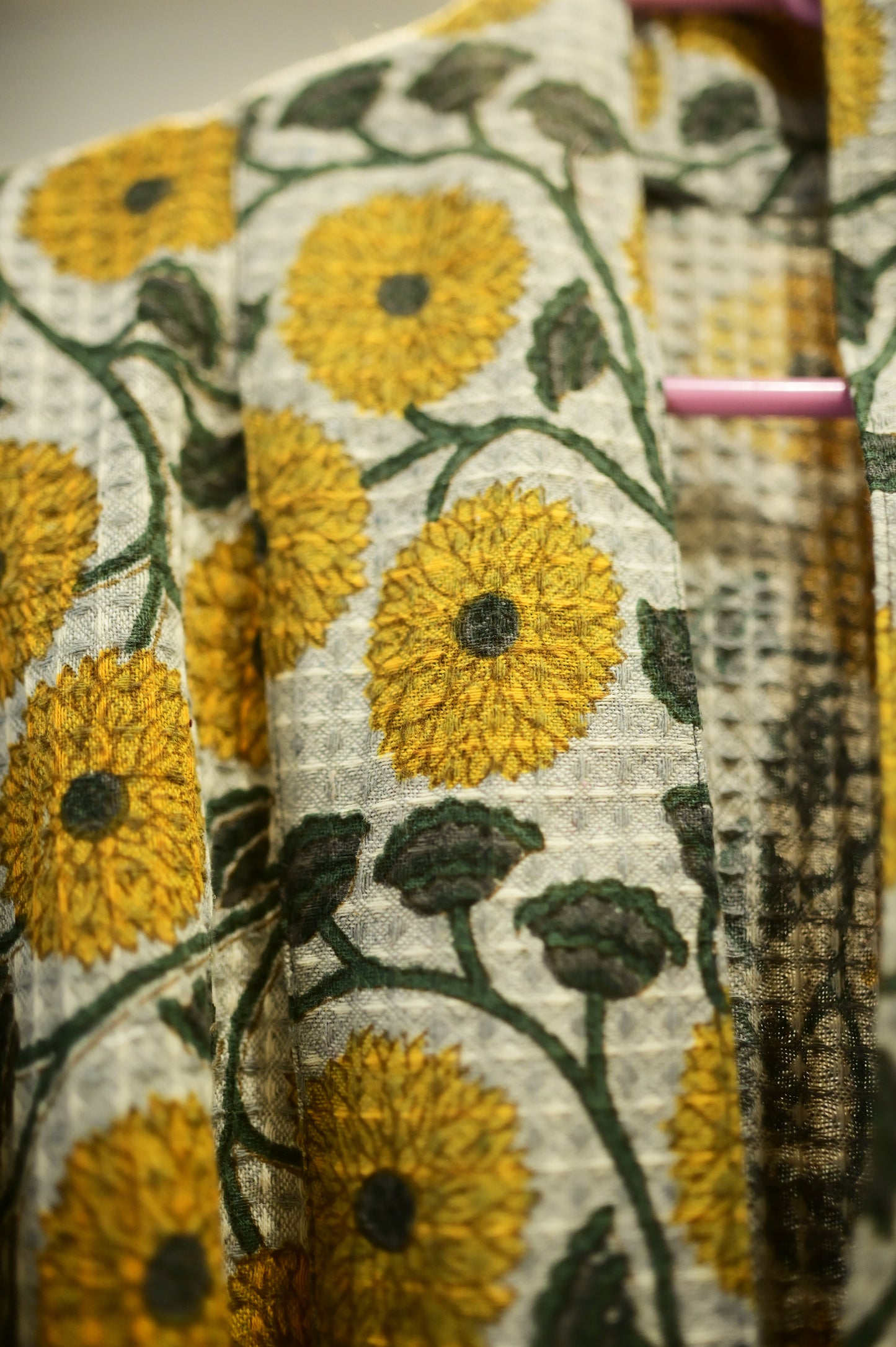 Yellow Floral Elegance Bathrobe