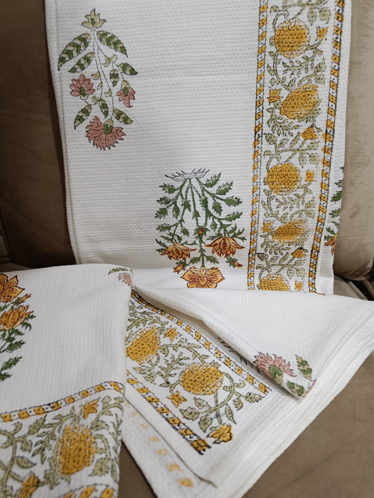 Marigold Bliss Bath Towels and Napkin Set