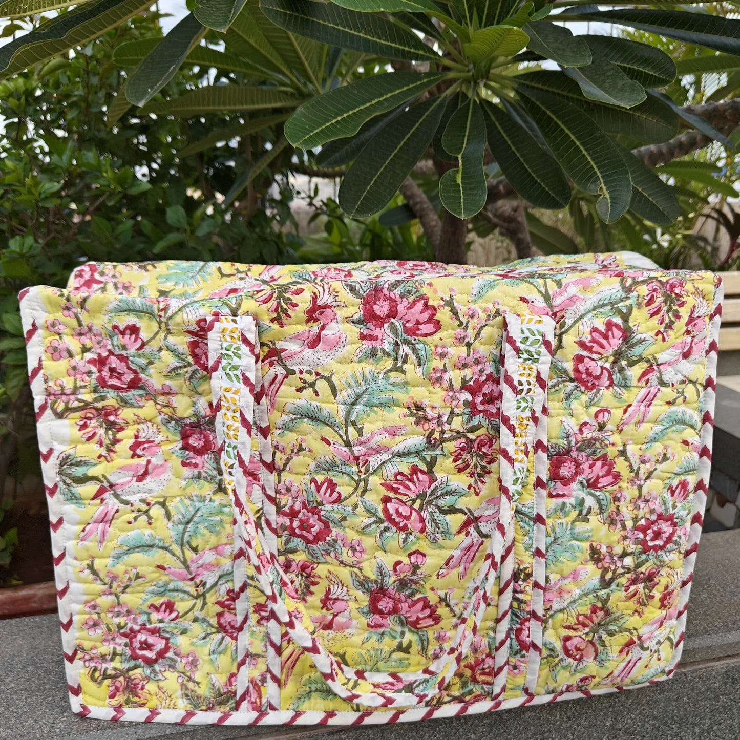 Sun Petal Quilted Tote Bag Stylish Tote