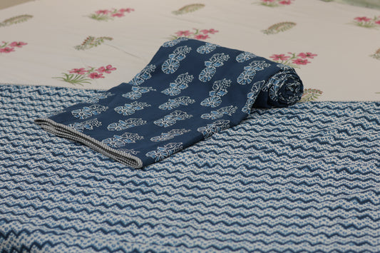 Indigo Infusion Screen Print Single Bed Dohar Set