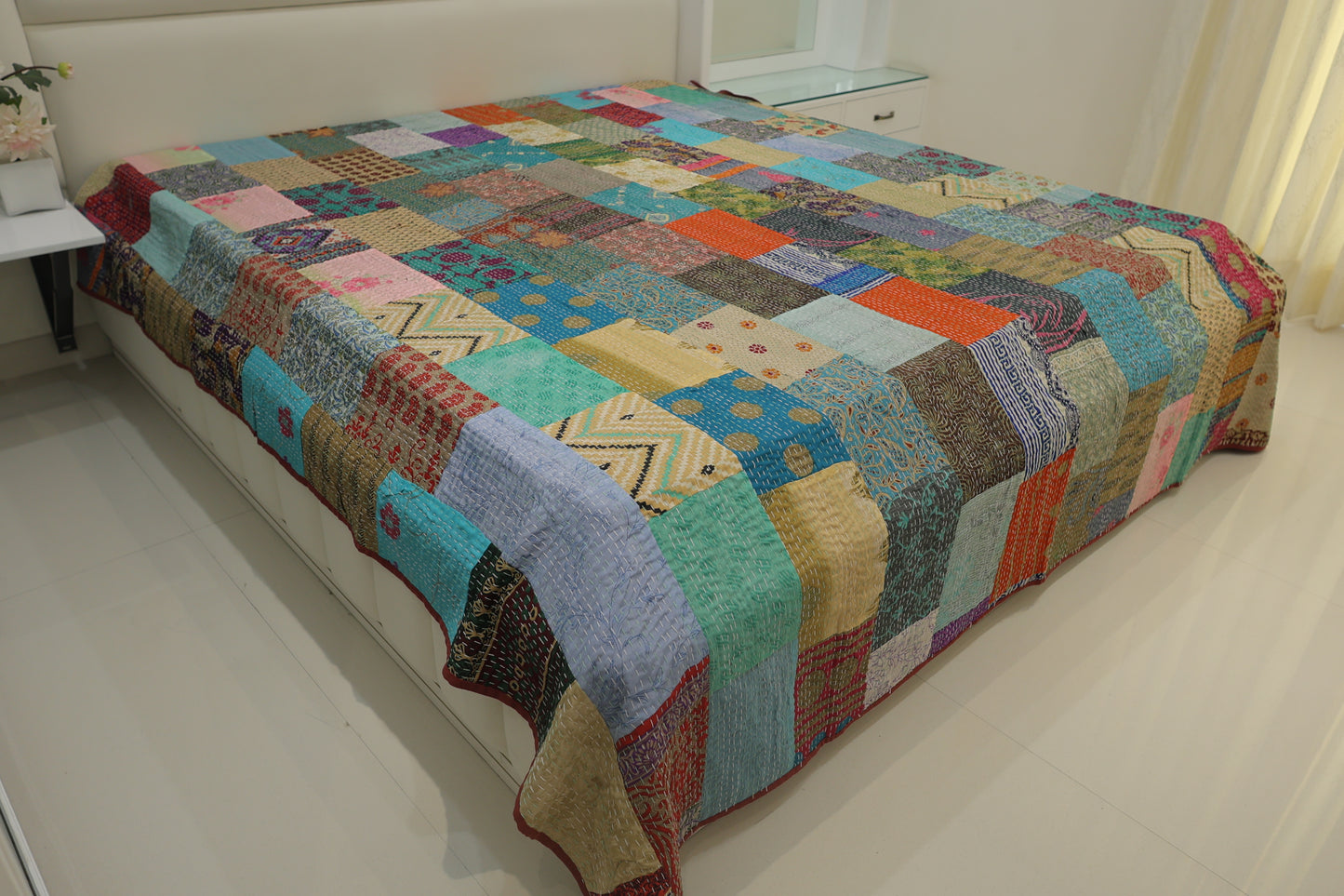 Rajasthan Fusion Patchwork Double Bed King Size Bedcover