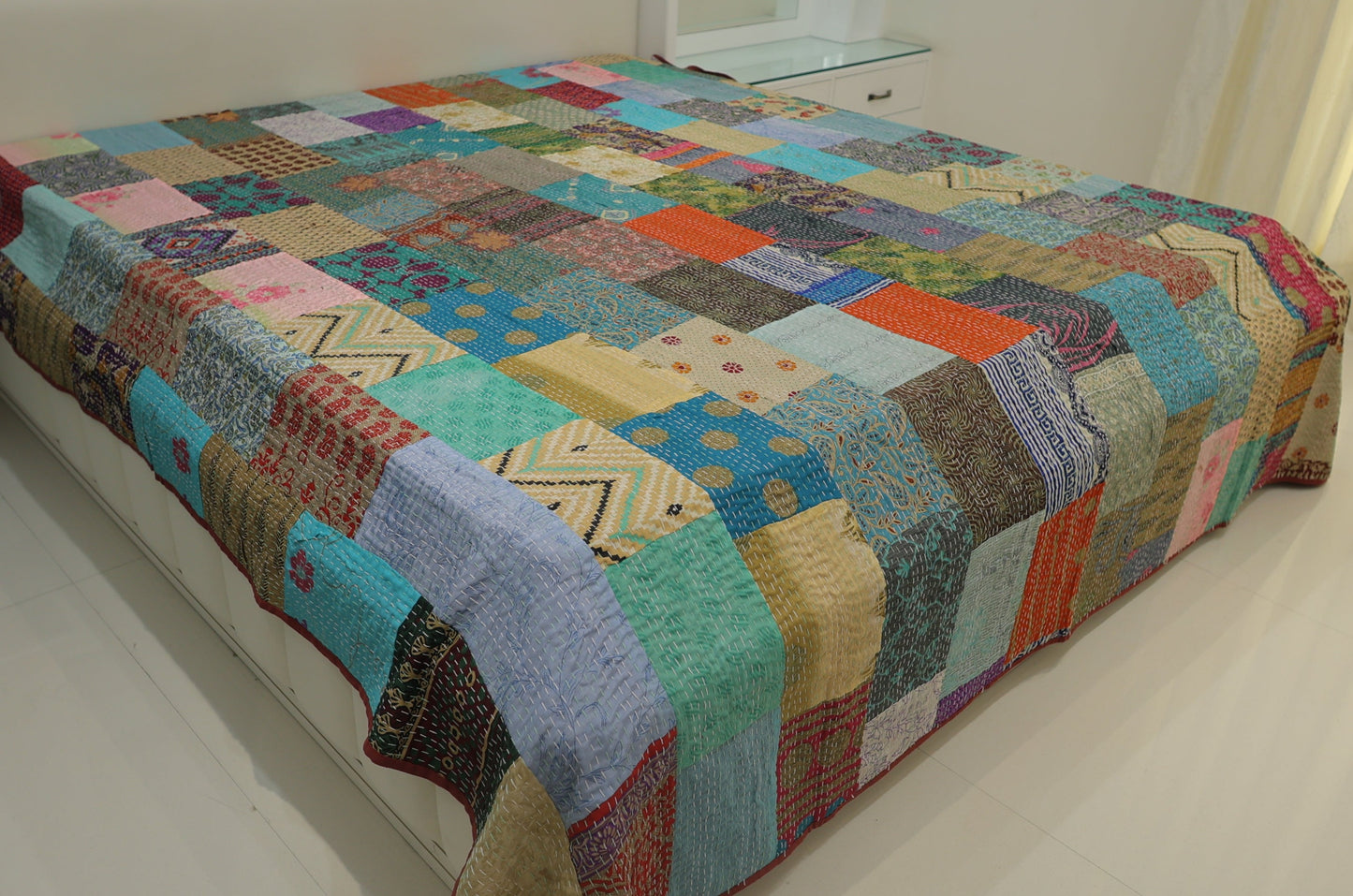 Rajasthan Fusion Patchwork Double Bed King Size Bedcover