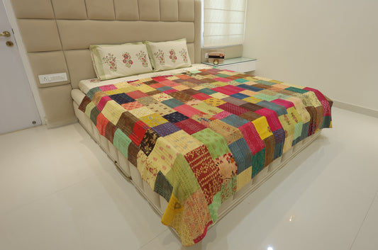 Badmeri Patchwork Marvels Double Bed King Size Bedcover