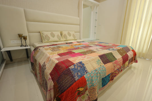 Badmeri Heritage Patchwork Double Bed King Size Bedcover