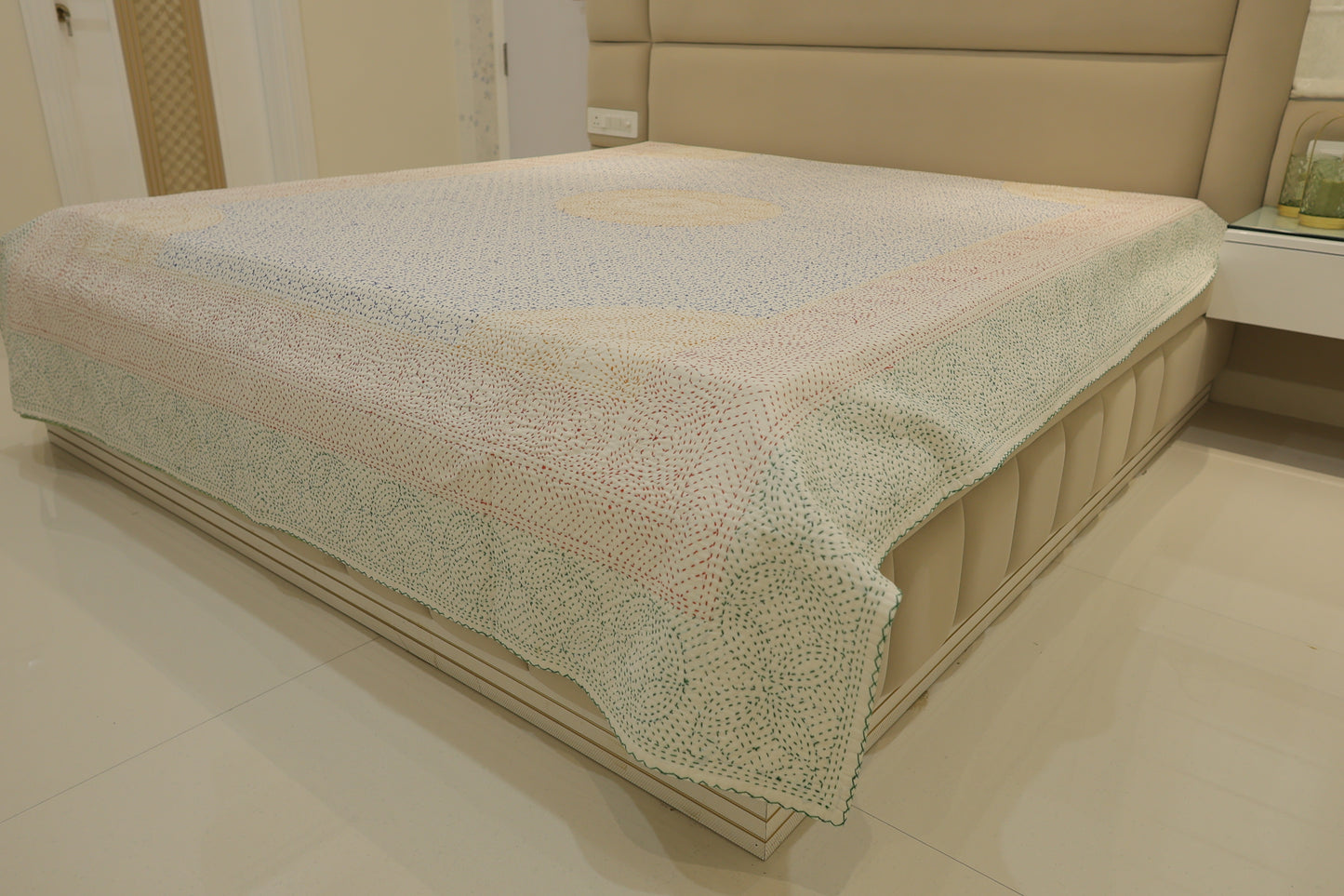 Badmeri Handwork Embroidered Marvels Double Bed King Size Bedcover