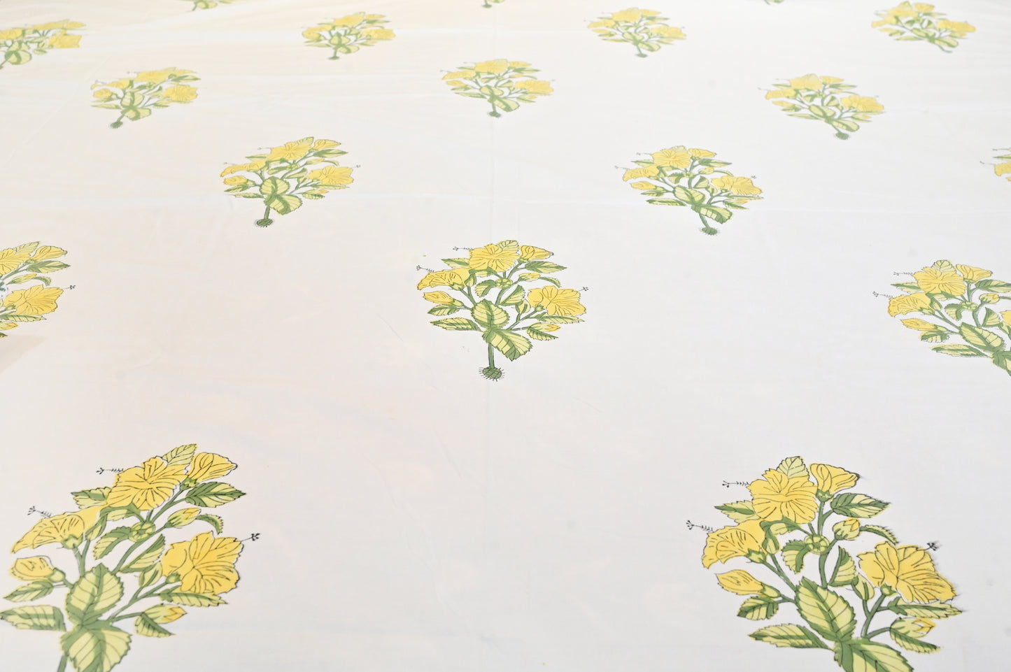 Marigold Charm Double Bed Super King Size Bedsheet Super Premium Cotton Fabric with 2 Pillow Covers