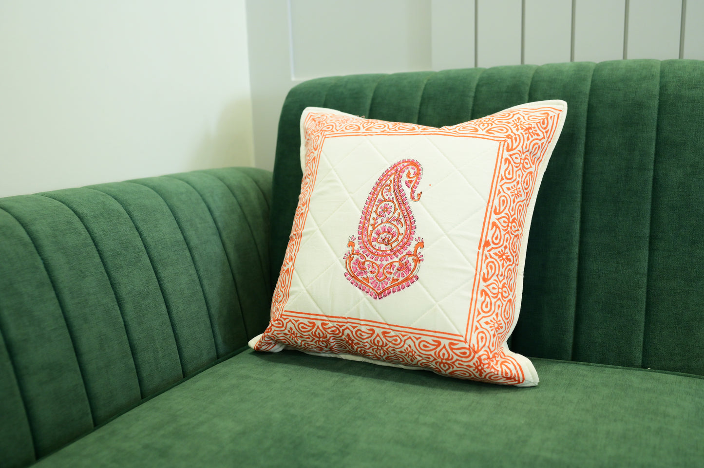 Royal Affair Orange Quilted Cushion Covers