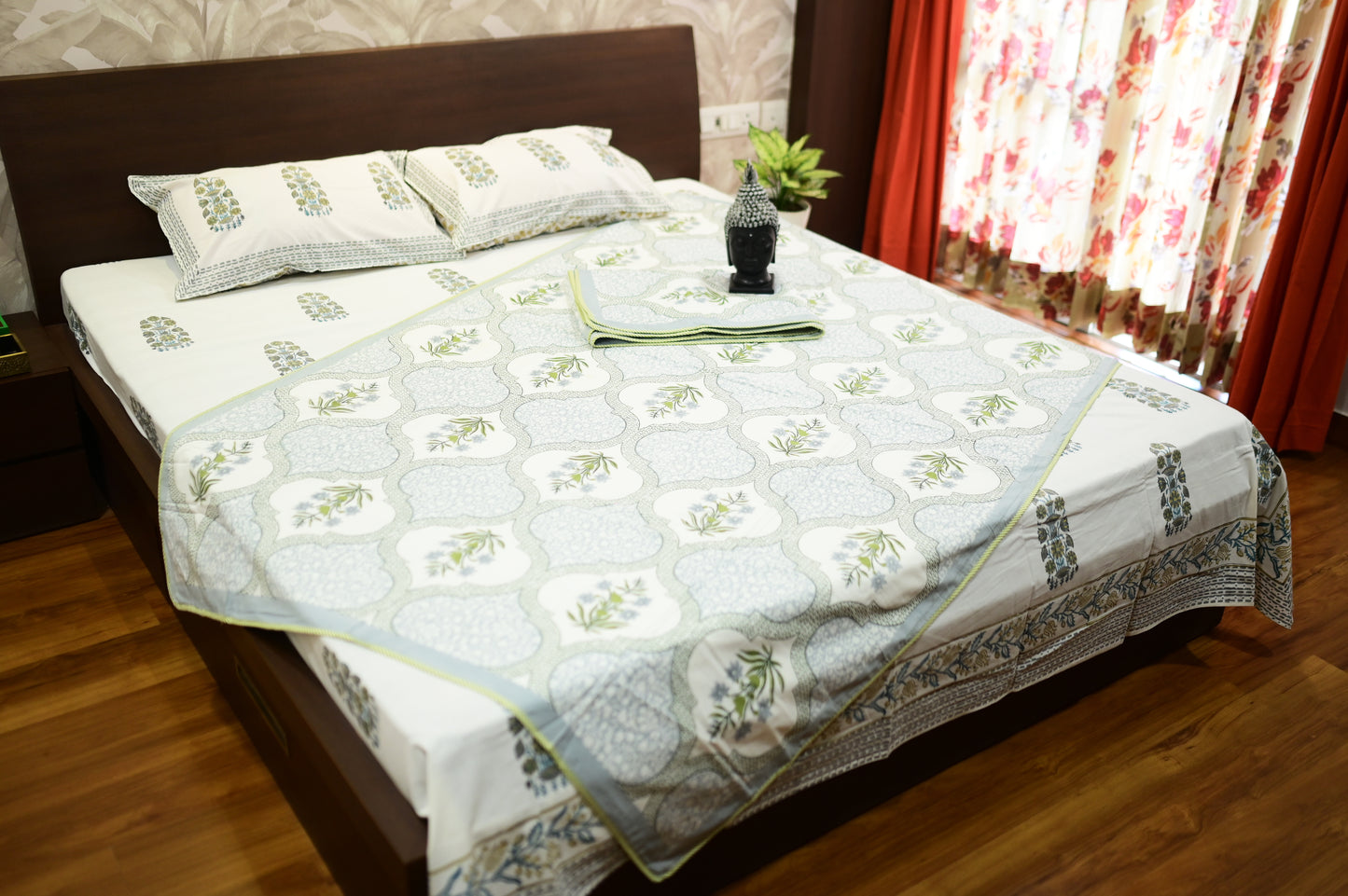 Timless Bedding Screen Print Single Bed Reversible Dohar Set