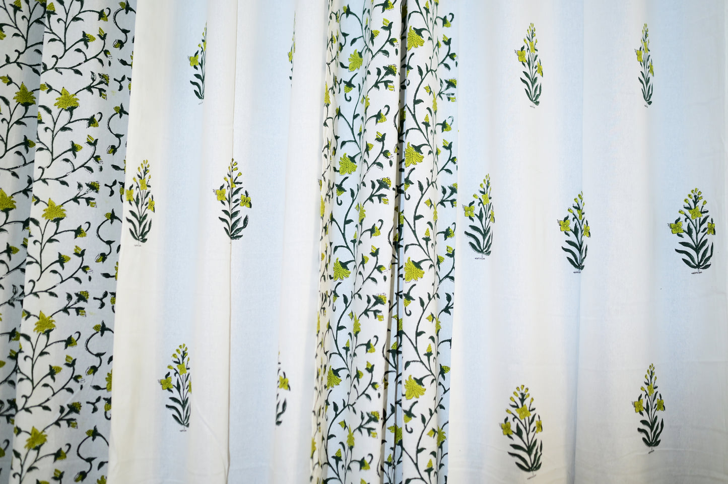 Tulip Tango Floral Handblock Print Curtains