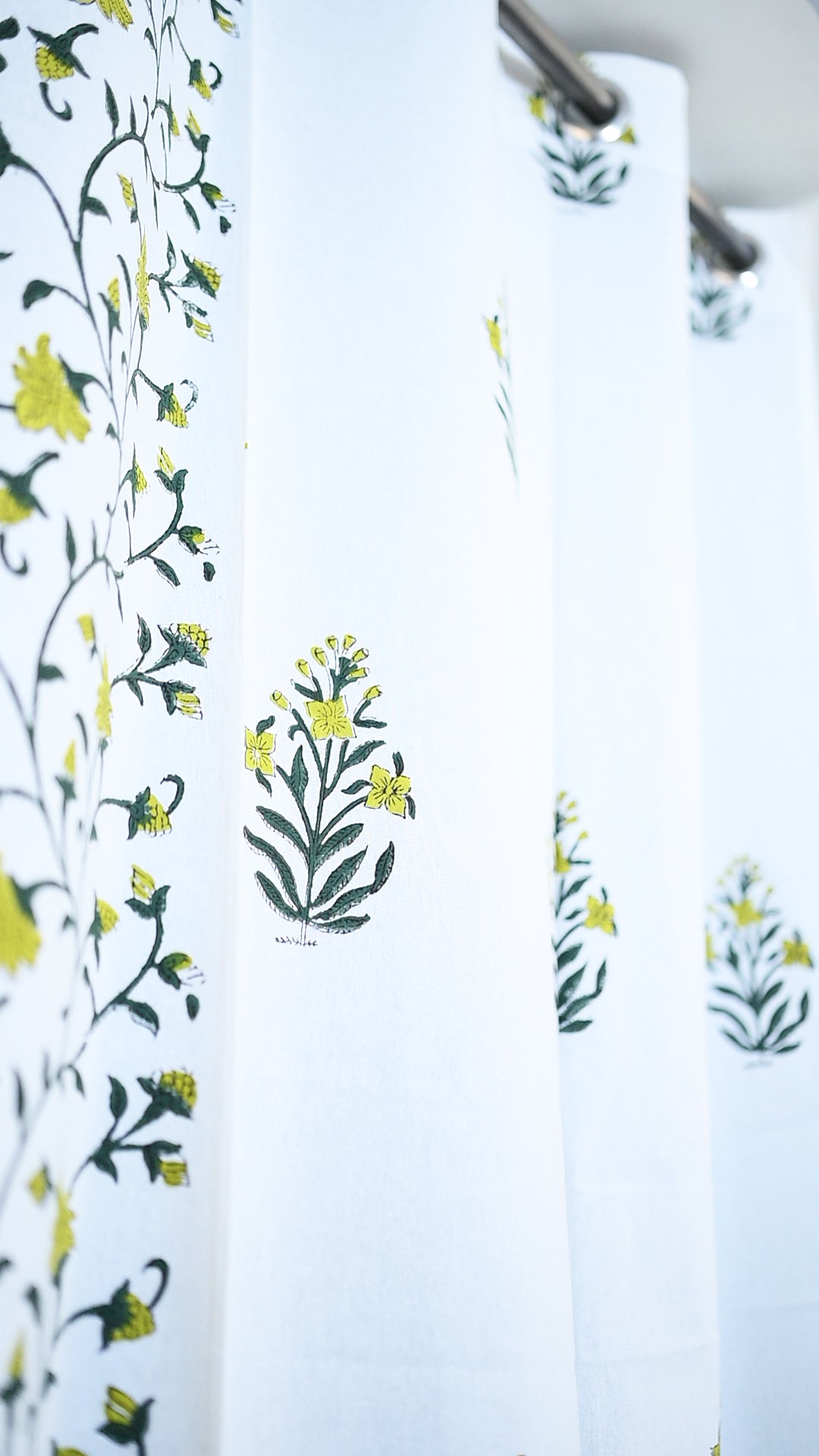 Tulip Tango Floral Handblock Print Curtains