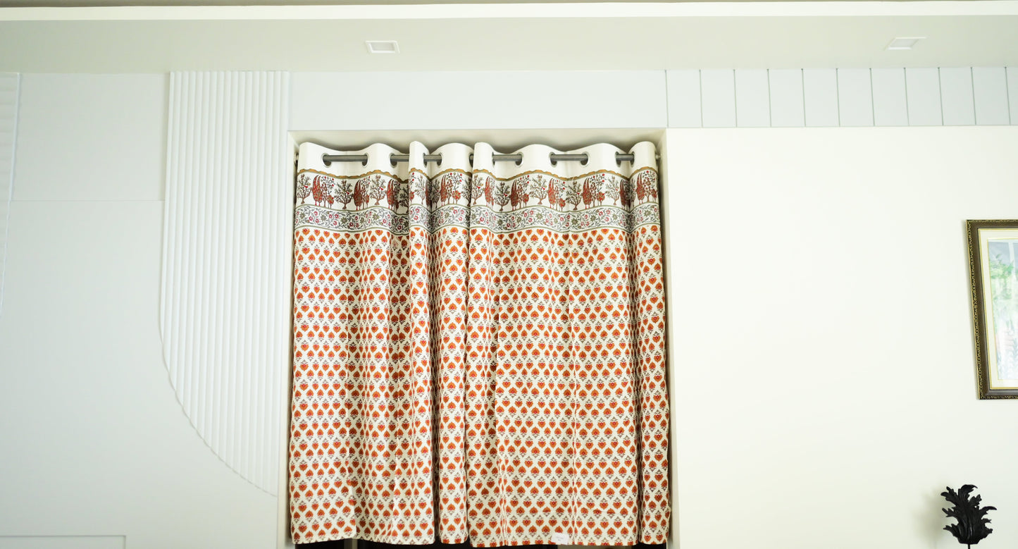 Wildflower Lane Floral Handblock Print Curtains