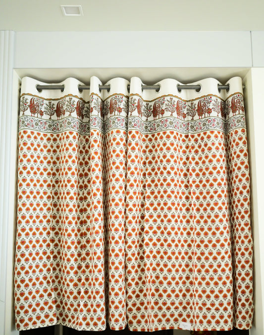 Wildflower Lane Floral Handblock Print Curtains