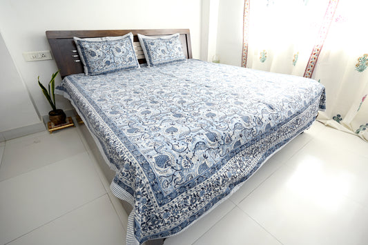 Maharani Florals Prints Double Bed Screen Print Bedsheet