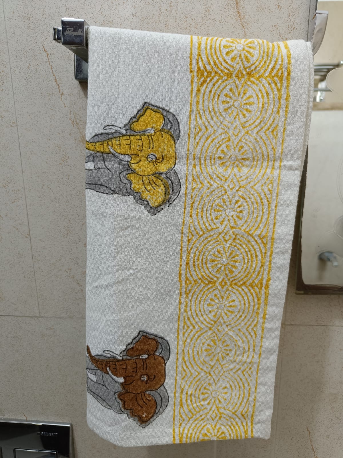 Elephant Print Bath Towel