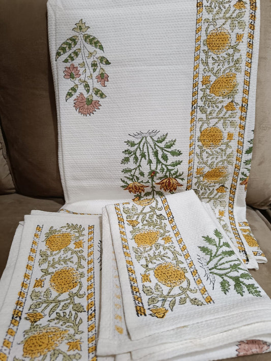 Marigold Bliss Bath Towels and Napkin Set