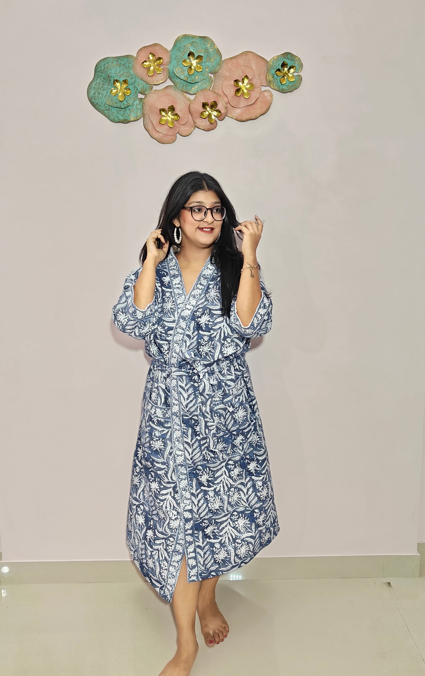 Noor-e-Neel Bathrobe