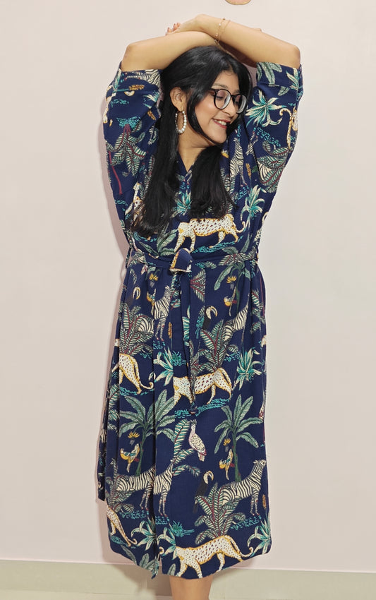 Tropic Whispers Blue Bathrobe