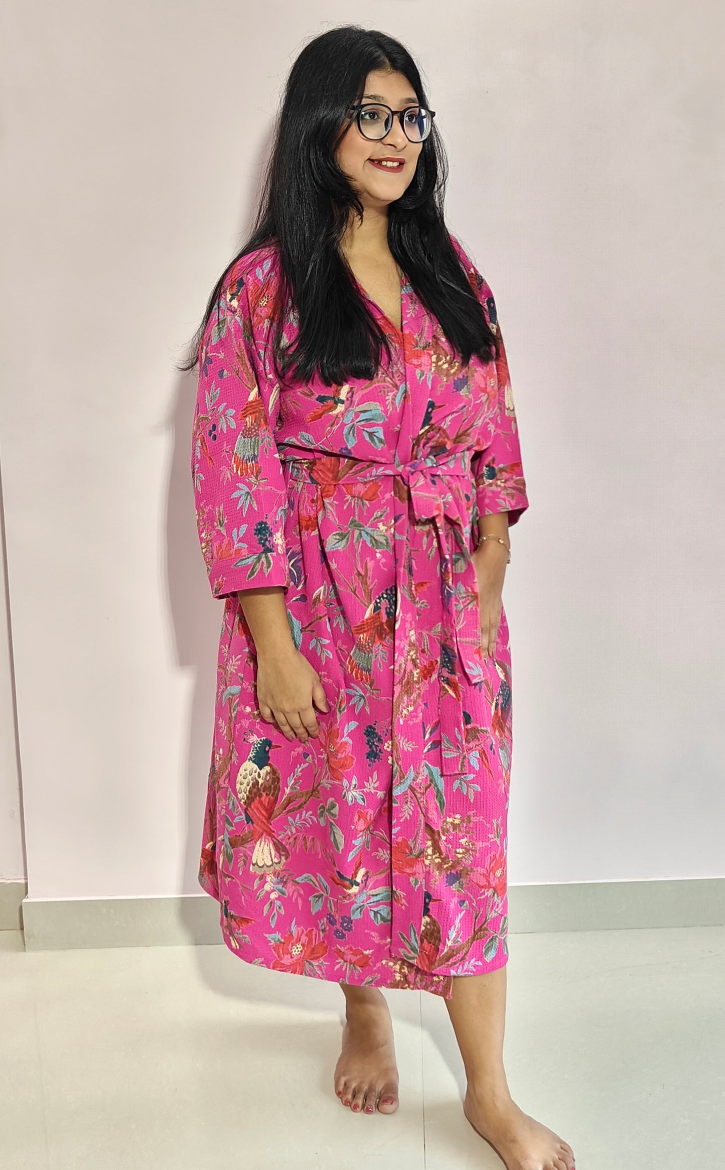 Forest Muse Magenta Pink Bathrobe