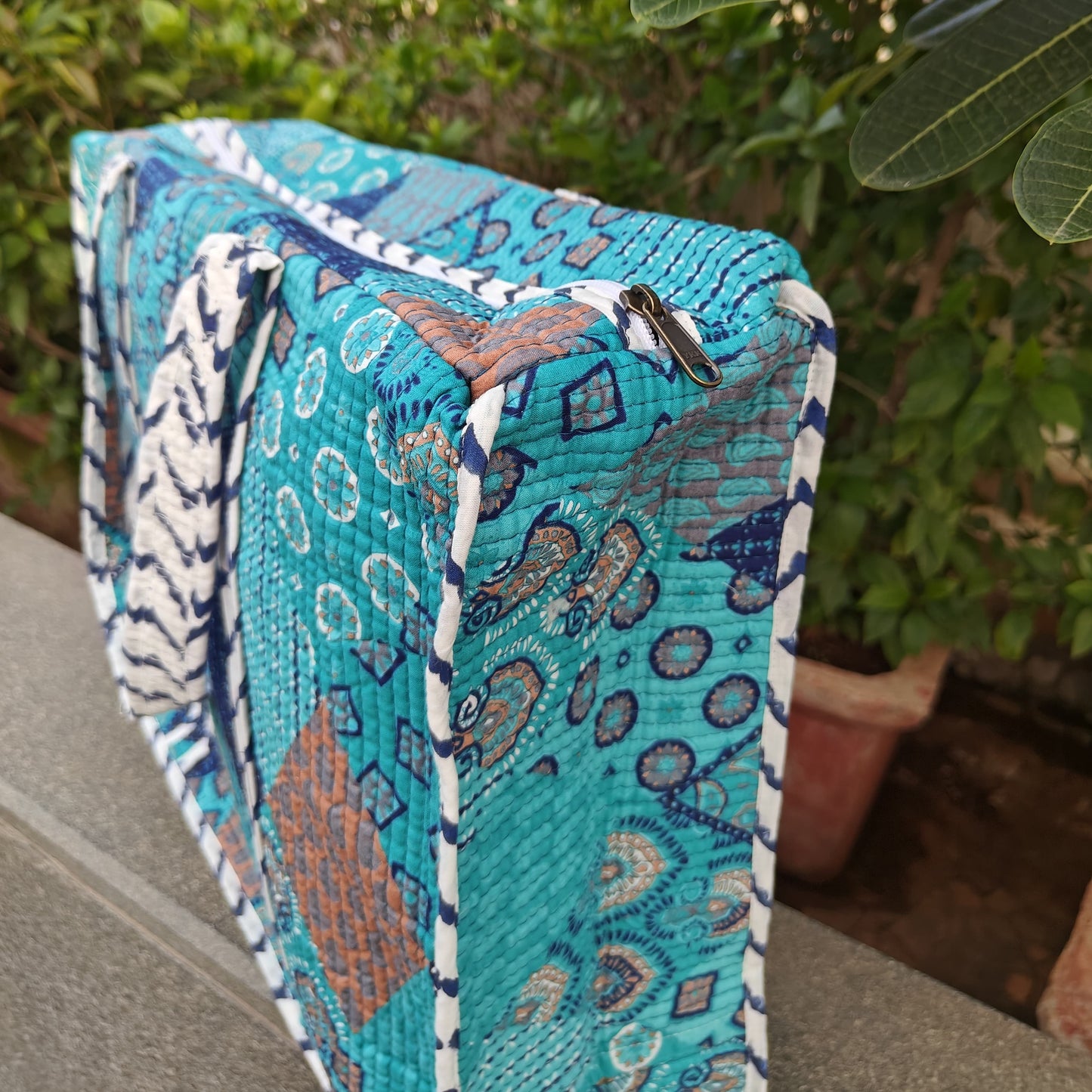 Wander Bloom Quilted Tote Bag