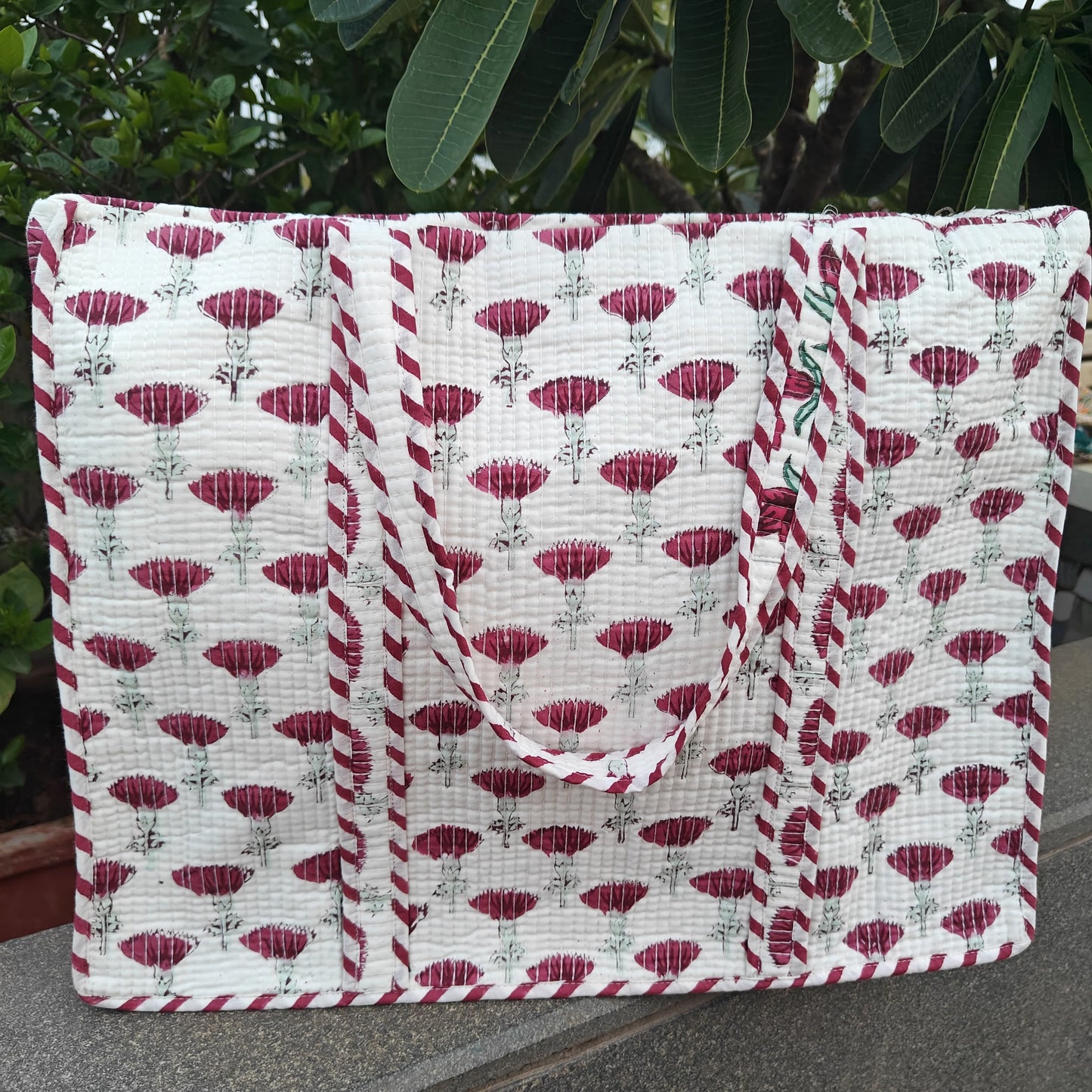 Wildflower Walk Quilted Tote Bag