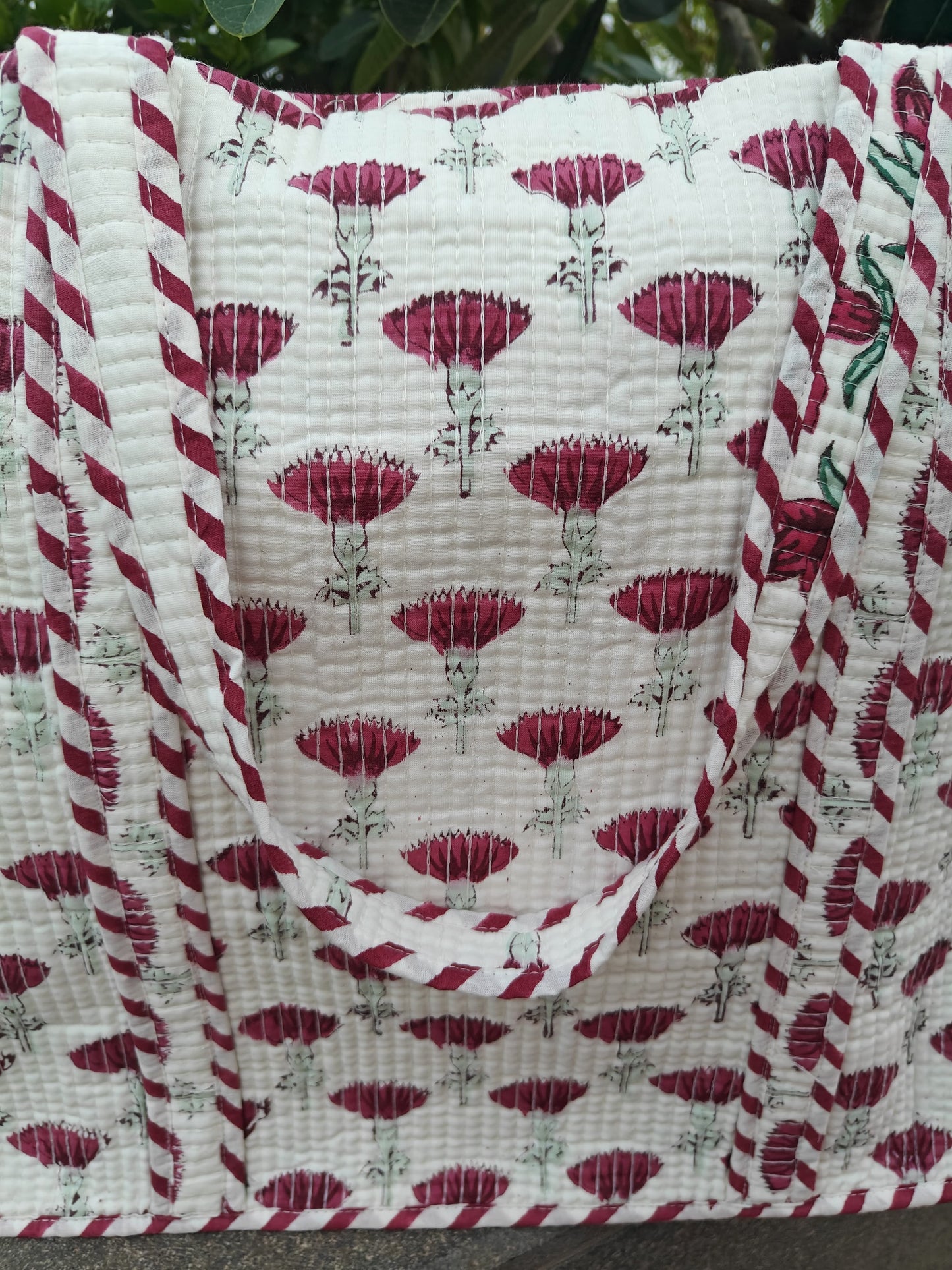 Wildflower Walk Quilted Tote Bag