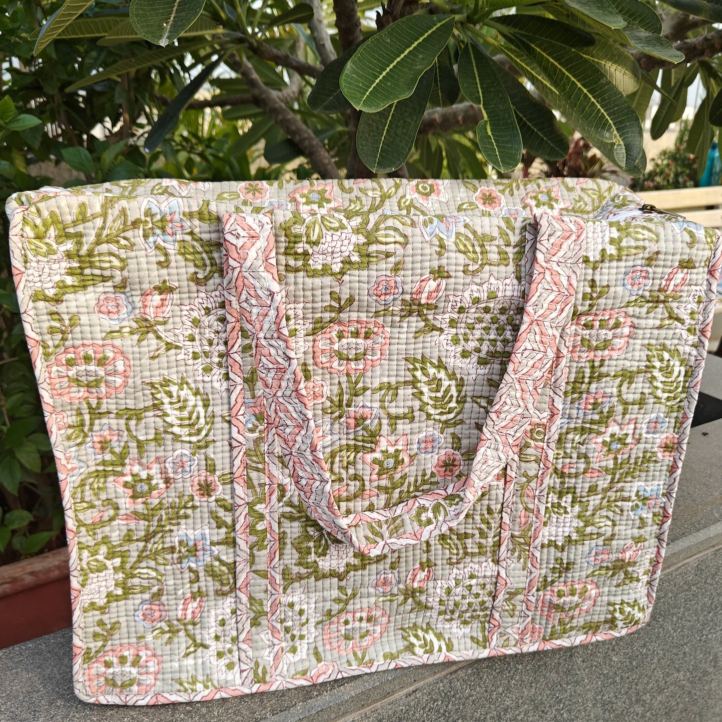 Blossom Stitch Quilted Tote Bag