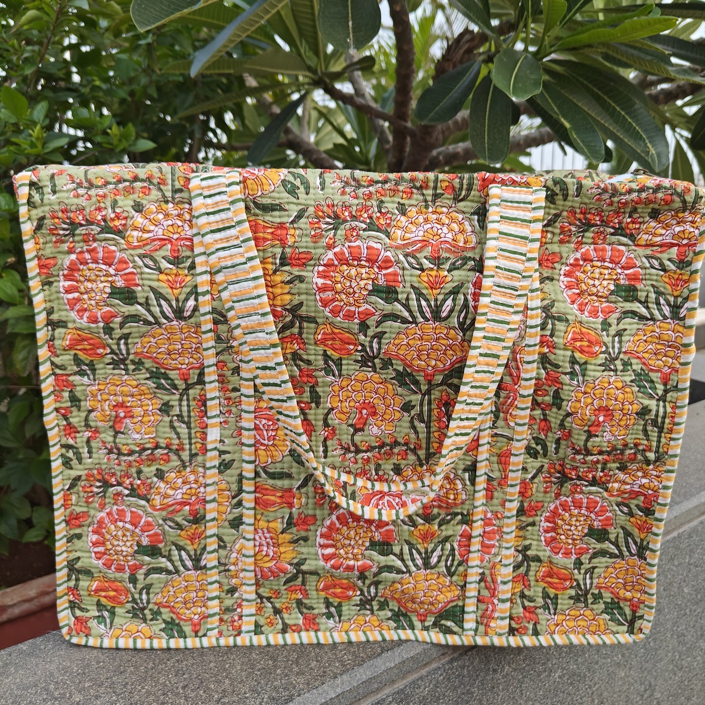 Garden Glow Quilted Tote Bag