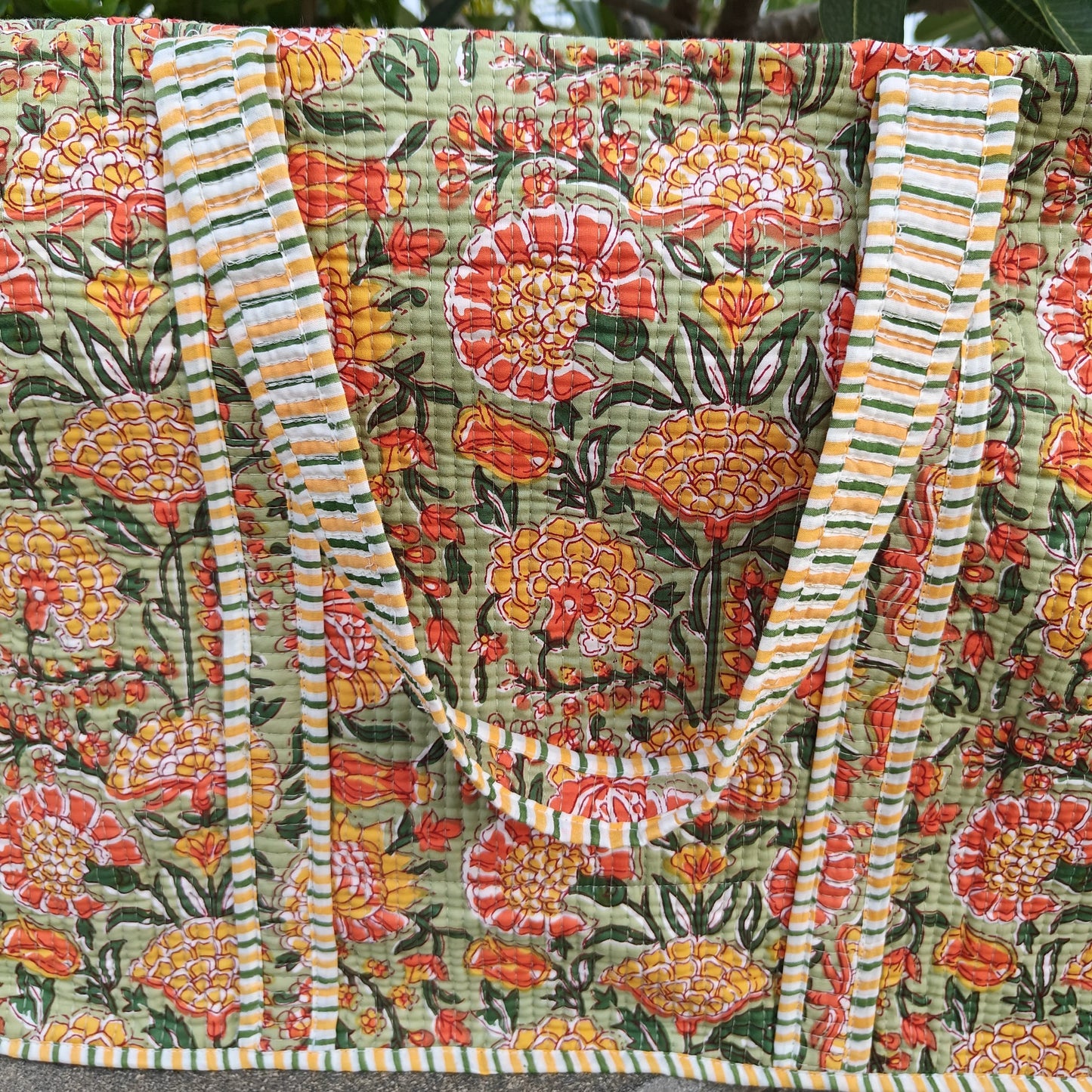 Garden Glow Quilted Tote Bag