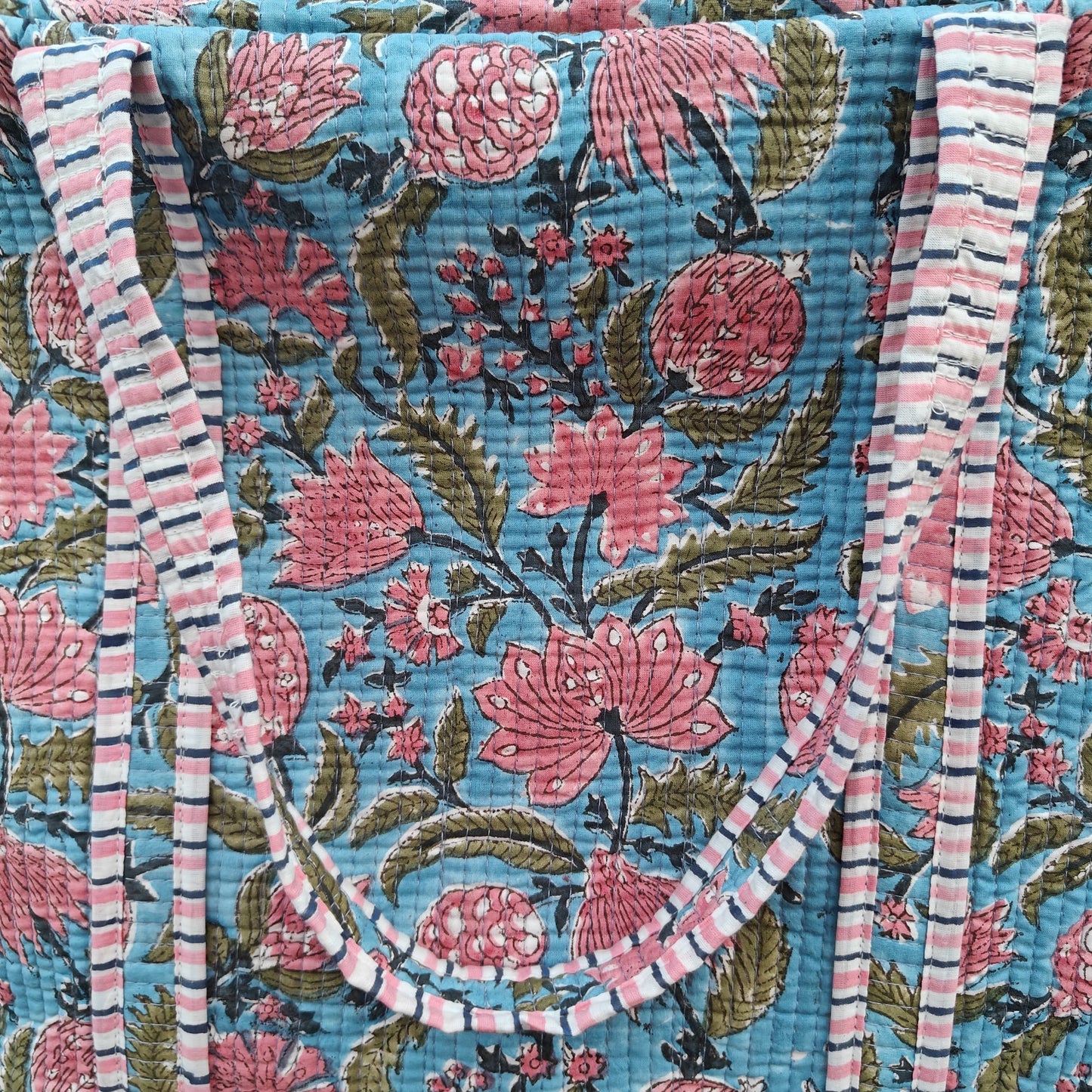 Petal Print Quilted Tote Bag