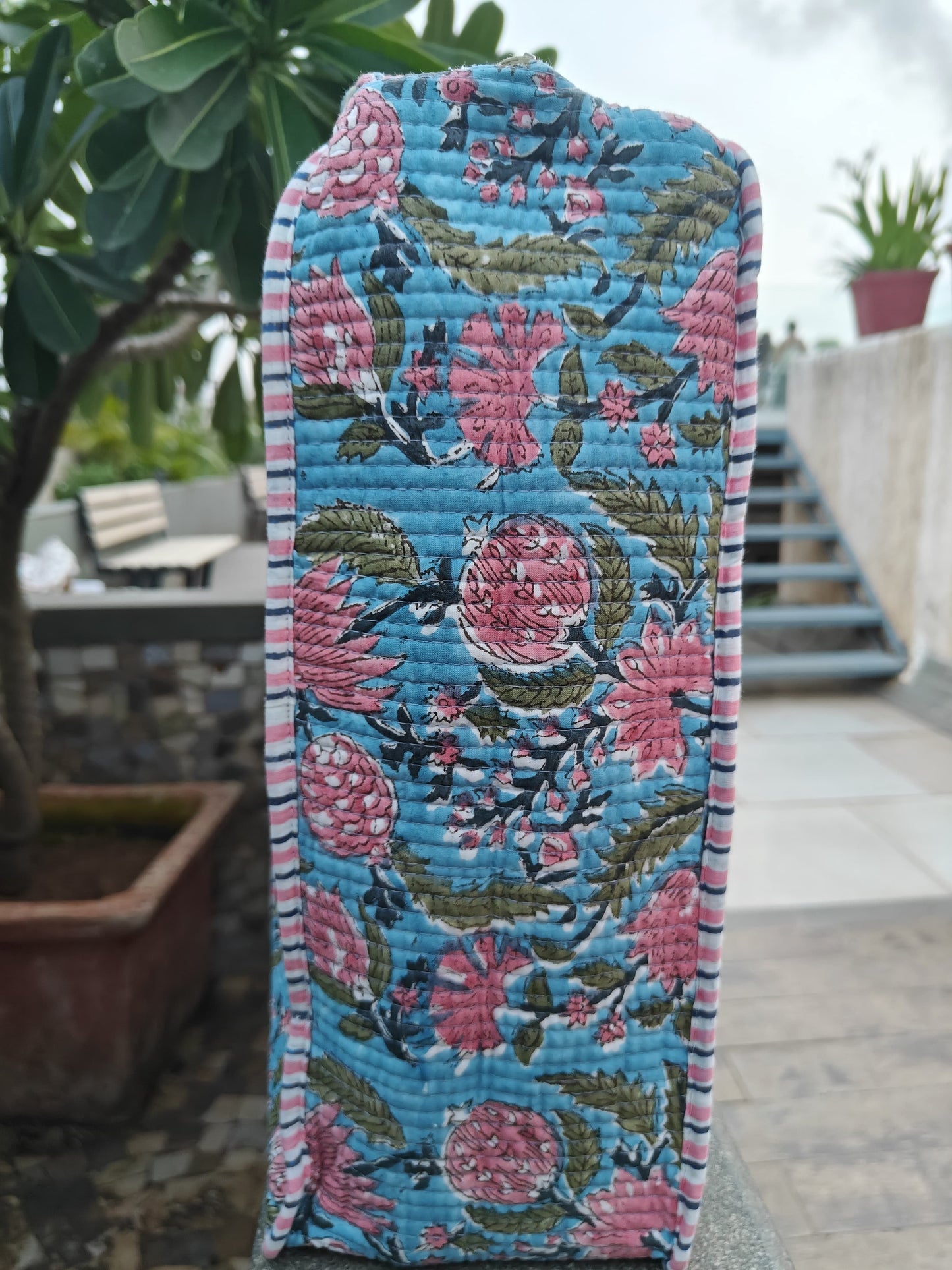 Petal Print Quilted Tote Bag